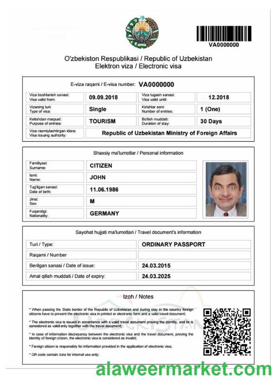 UZBEKISTAN e-visa